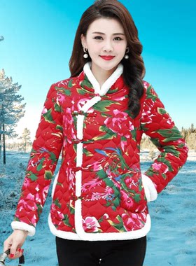 复古民族风小碎花棉衣冬季棉服