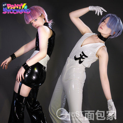 面包家新吊带袜天使cosplay天使兄弟cos服皮衣假发大全套潮服