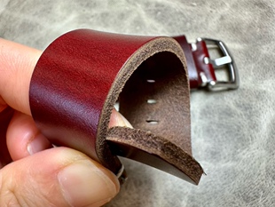 耐水耐汗 单层头层手工牛皮表带19mm20mm21mm22毫米真皮表链