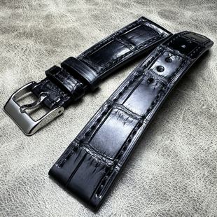 复古劳柔软鳄鱼皮表带20*16mm19*16mm18*14mm竹节纹表带真皮表带