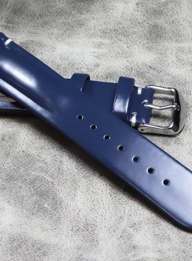 快拆生耳18mm20mm21mm22mm黑色蓝色牛皮亮皮表带马臀皮质感真皮