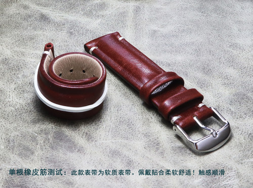 酒红色简约亮皮漆皮牛皮真皮表带