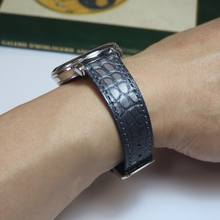 快拆真美洲鳄鱼皮表带莫兰迪灰色18mm20mm21mm22mm象灰色真皮表带