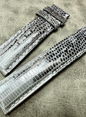 只有几条，银色渐变纹高品质18mm20mm蜥蜴皮表带小牛皮底面手链
