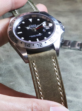 快拆复古适合青铜碧湾骏钰华为GT2GT3表带20mm22mm23mm手表带真皮