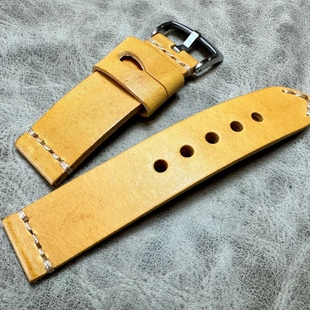 特价出,纯手工22mm毫米植鞣革头层牛皮表带男款运动款