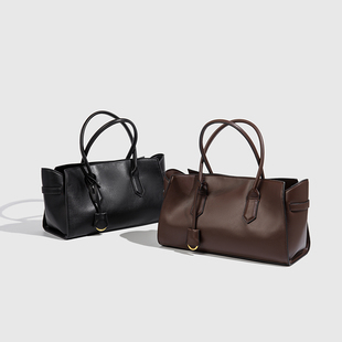 2025冬季新款老钱风托特包女大容量可拆卸拉链手提包日常通勤包