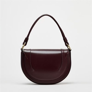 Z家女包2024新款冬季撞色缉线饰手提包时尚单肩斜挎包翻盖硬质包