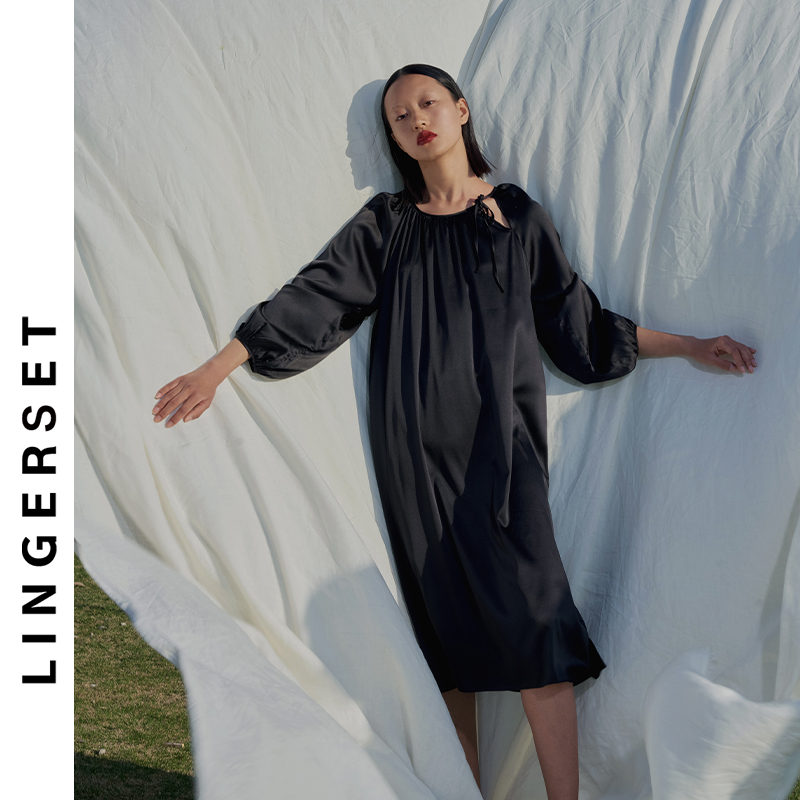 岚类Linelake真丝外穿家居服睡裙