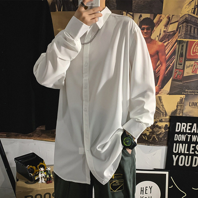 2023春季长袖衬衫经典纯色衬衣韩版情侣款男女宽松大码寸衣,男装,衬衫,淘宝优惠券,粉丝福利购,淘宝优惠卷