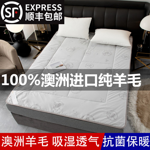 100%澳洲纯羊毛床垫软垫家用卧室榻榻米垫子被褥学生宿舍单人垫被