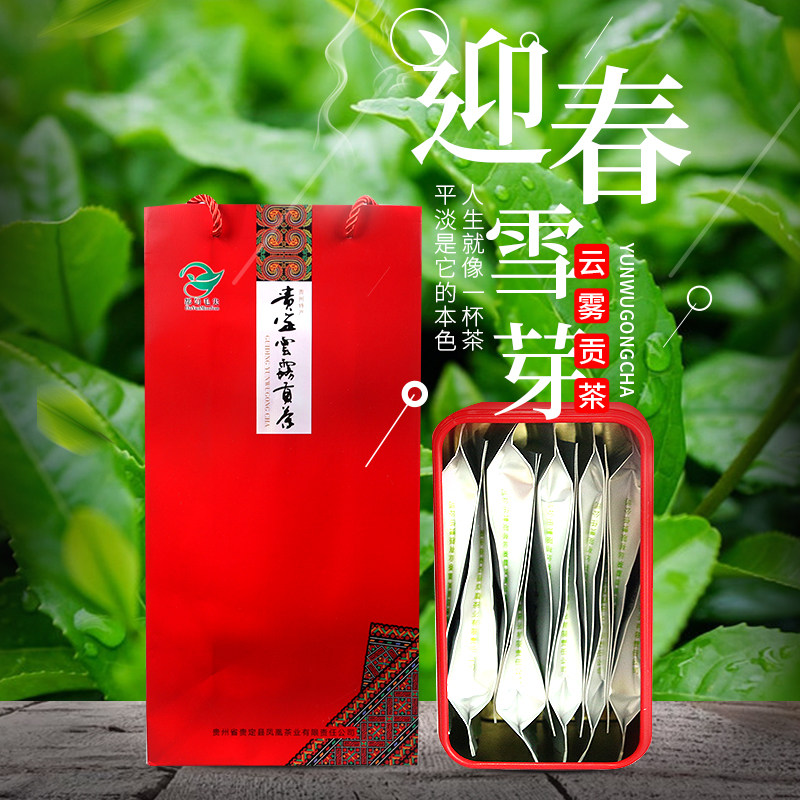 贵州特产绿茶 贵世岩明前都匀毛尖2024雪芽礼盒包装 炒青绿茶200g