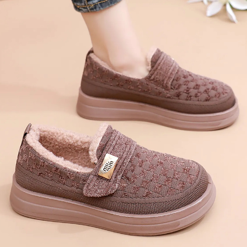 厚底秋冬季老北京布鞋女加绒保暖一脚蹬懒人鞋平底防滑妈妈鞋棉鞋,女鞋,传统布鞋,淘宝优惠券,粉丝福利购,淘宝优惠卷