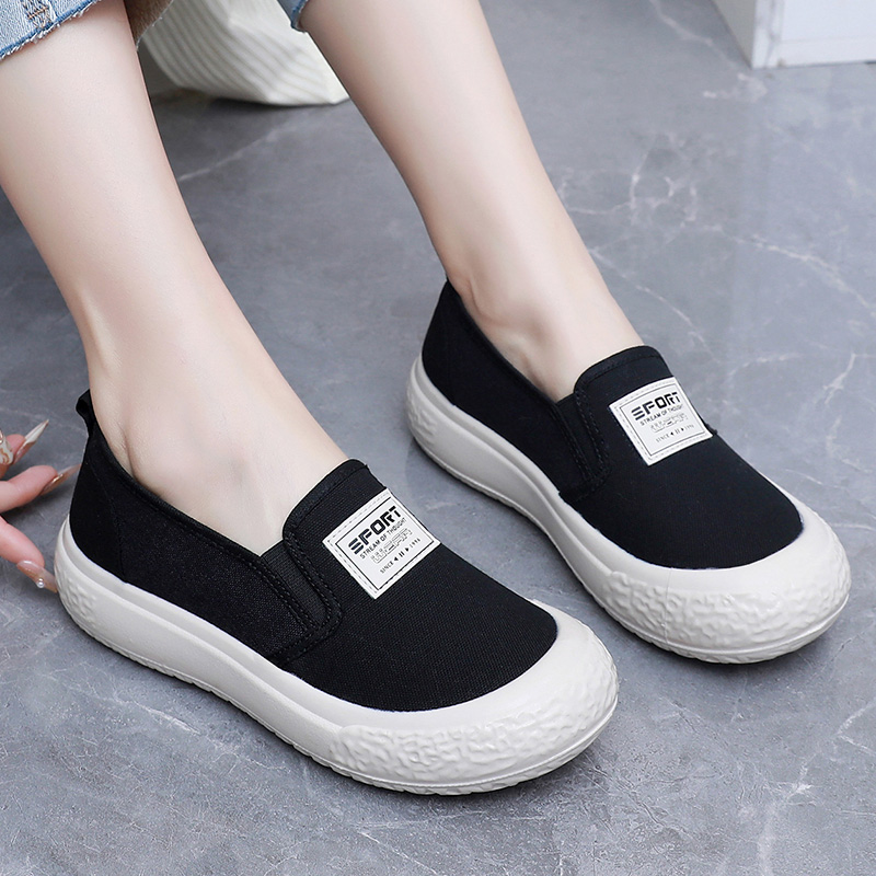 2025春夏季新款厚底懒人一脚蹬休闲透气女单鞋学生鞋小香风渔夫鞋