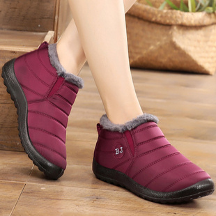 老北京布鞋女棉鞋冬季保暖女士防水加绒防滑加厚平底休闲妈妈棉靴