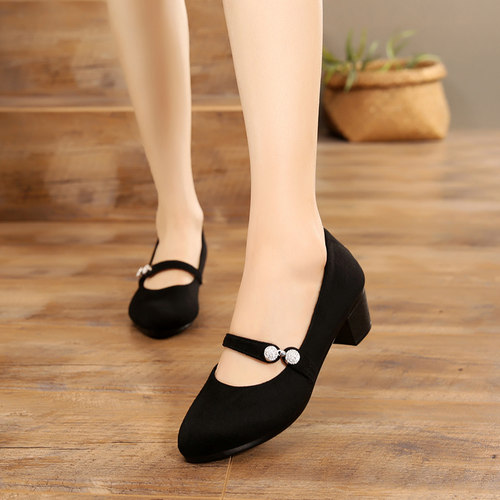 单鞋粗跟玛丽珍风软底老北京布鞋