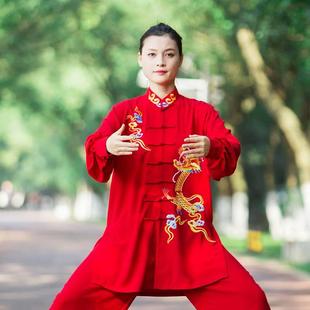 太极服女装 高端刺绣太极拳练功表演服男春秋季 争风华新款 新款 太极