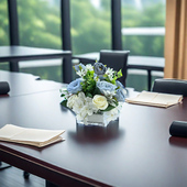 商务沙龙会议仿真假花办公会议桌装 饰品客厅茶几台花餐桌花艺摆件