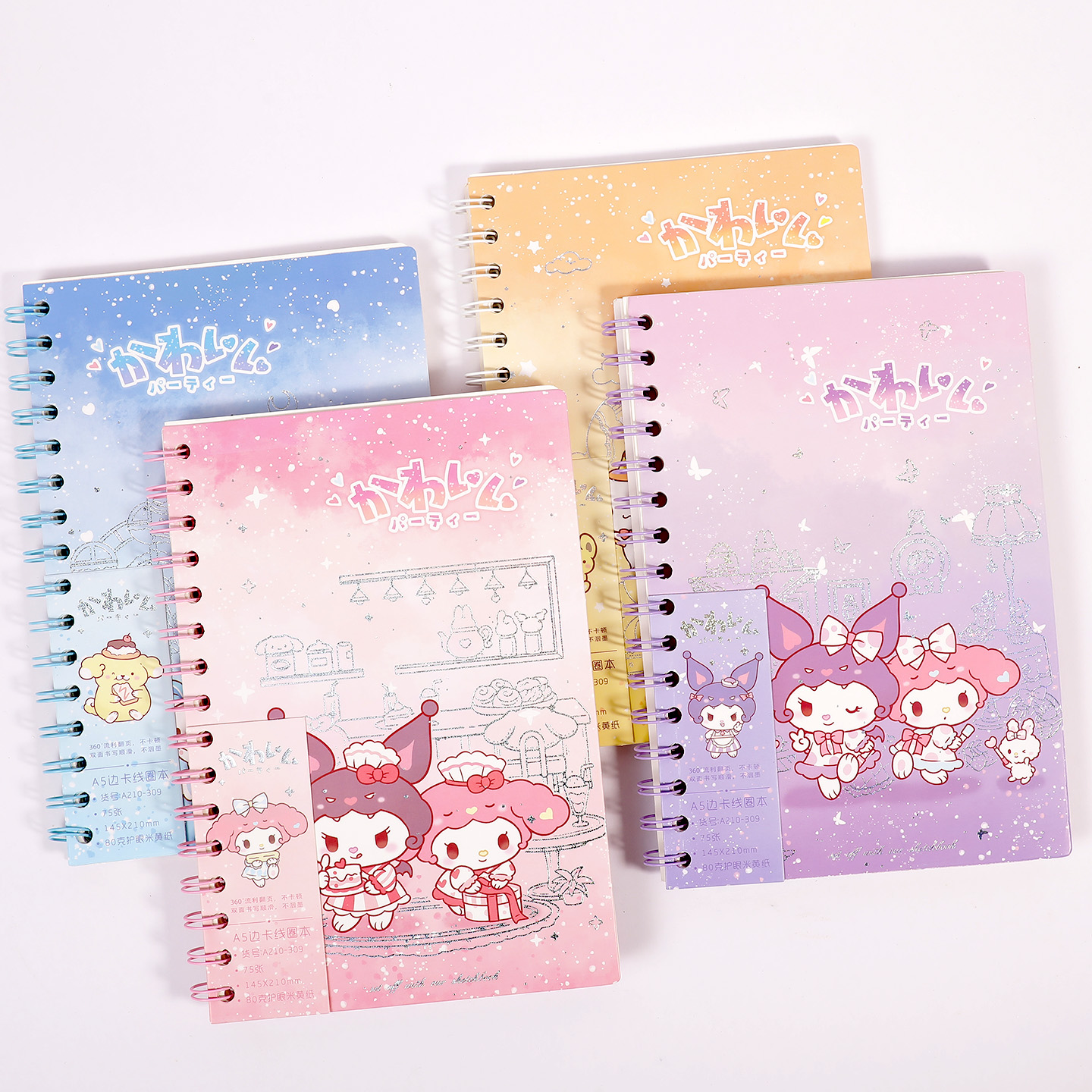 笔记本初中小学生专用横线日记抄本高颜值卡通线圈学习A5单横本子