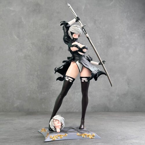 HUNTER机械纪元天使2B小姐 游戏女神双头雕天使尼尔模型摆件批发