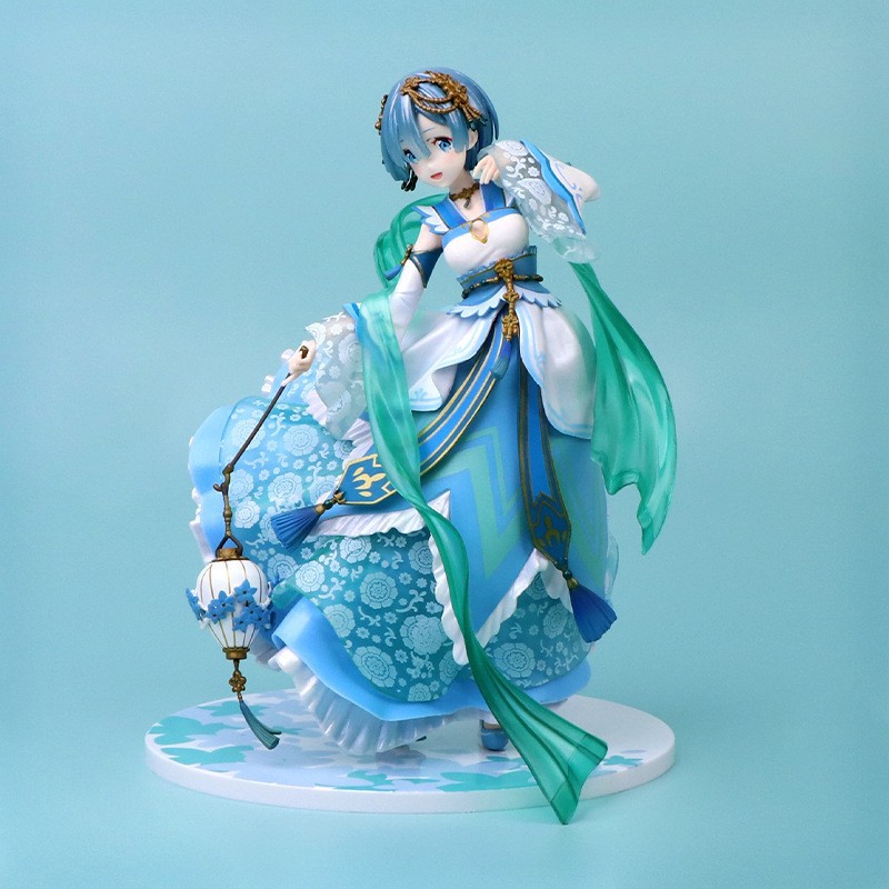 现货 从零开始的异世界生活 汉服蕾姆礼服国风灯笼可换脸手办摆件