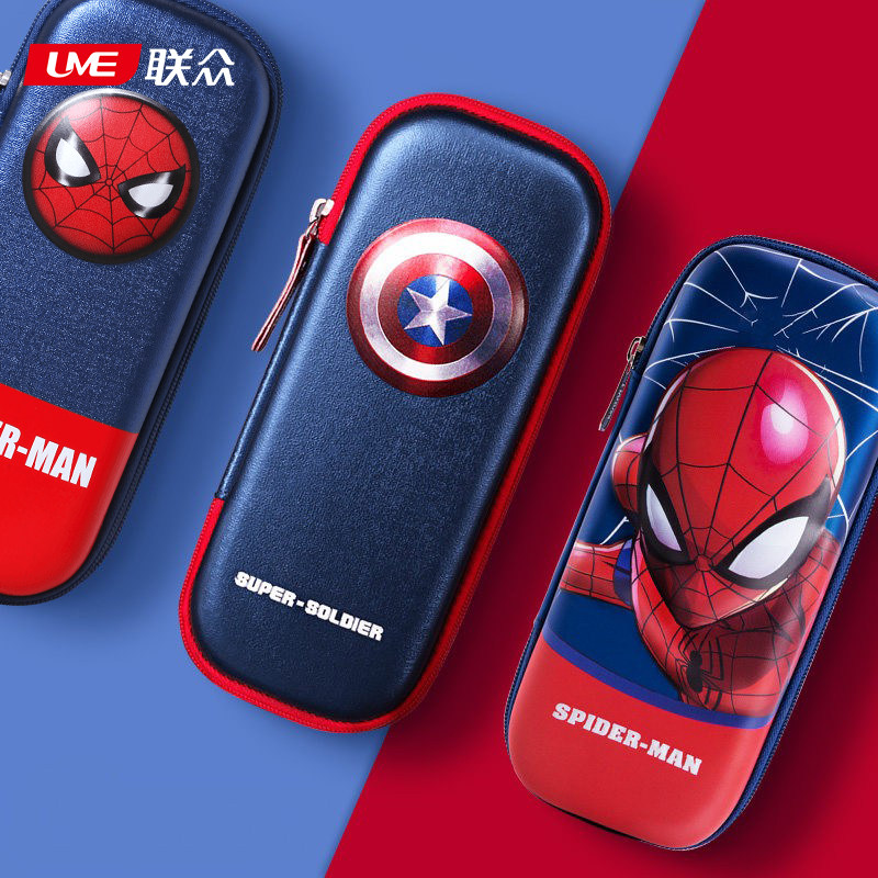 迪士尼联众漫威笔袋文具盒男孩小学生专用蜘蛛侠铅笔袋幼儿园笔盒男生文具用品双层防水超大容量铅笔盒收纳袋