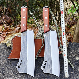 手工砍柴刀家用锻打高锰轨道钢户外砍树刀加厚老式劈柴砍骨头专用