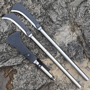 龙泉手工加长柄砍柴刀手工折叠锻打高锰钢一体柴刀户外农用镰刀