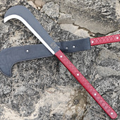 龙泉高锰钢手工锻打砍柴刀大号镰刀农用长柄柴刀结实耐用送皮套