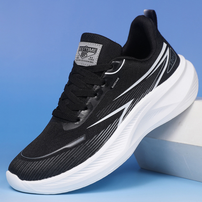 男女同款春夏网面透气休闲时尚轻便撞色潮流冰丝网面鞋休闲