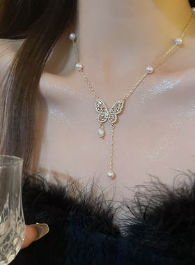 满天星精致锆石蝴蝶项链轻奢小众