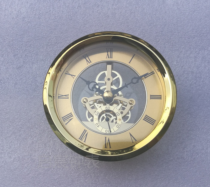 透视机芯欧式钟胆摆件铁艺木艺