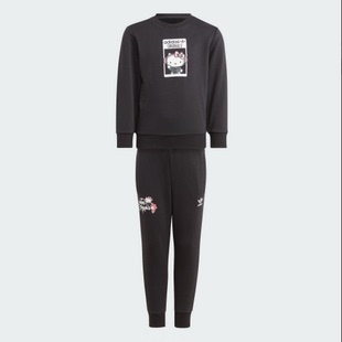 酷动城Adidas三叶草婴童棉质舒适运动印花针织长袖套装IR6791