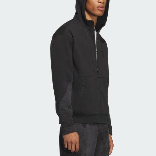酷动城正品Adidas男子武极系列内植绒保暖舒适百搭连帽外套IP4942