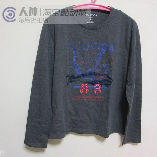 Cool City подлинный Nautica Nuo di повседневная хлопчатобумажная печать круглая шея мужская длинная рукава NA002486300E