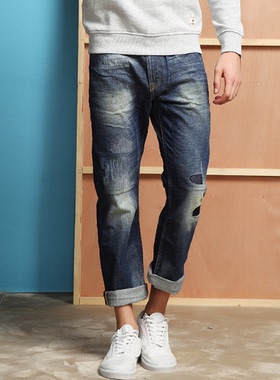 酷动城正品Lee男子春夏轻薄中腰直脚休闲九分牛仔裤 L13551P59S06