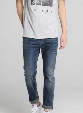 酷动城正品 Lee 男子棉质舒适修身潮流九分牛仔裤 LMS706H462PN