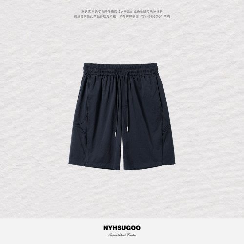 NYHSUGOO/南乙T800草莓点面料抽绳休闲夏季男士短裤吸湿透气25241