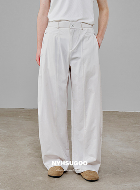 NYHSUGOO/南乙夏季新品松紧腰设计男士轻薄休闲裤3670纯色百搭
