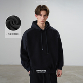 重磅440g拼接连帽慕斯绒加绒卫衣55067男士 NYHSUGOO 南乙冬季 上衣