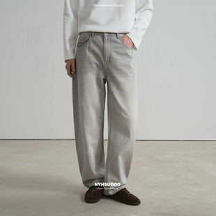 子15117 405g袋贴手缝工艺长裤 NYHSUGOO 南乙100%棉重磅水洗牛仔裤