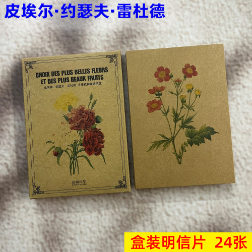 雷杜德明信片24张手绘植物