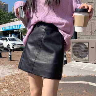 2025春秋新款包臀小皮裙女修身显瘦高级感气质小个子性感高腰短裙
