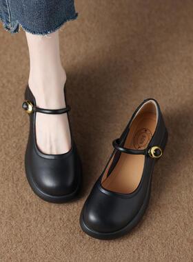 Cozyroom法式轻奢~真皮小皮鞋软底软皮不累脚平底鞋玛丽珍女单鞋
