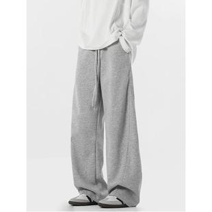 垂感弯刀裤 コーデュイ 加绒百搭纯色休闲裤 男秋冬季 潮牌拖地卫裤