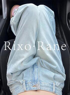 法国Rixo Rane 巨舒适?直筒牛仔裤女高腰宽松显瘦设计感阔腿长裤