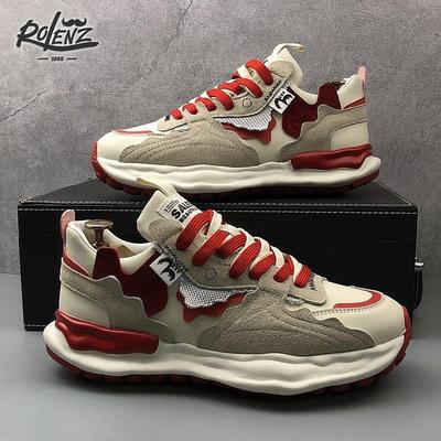 ROLENZ高端设计品牌厚底时尚休闲鞋男运动百搭增高透气华夫老爹鞋