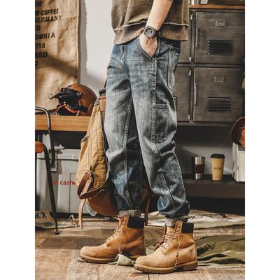 爆款~潮牌it neith BIAS重磅覆古工装裤子男宽松直筒牛仔休闲秋冬