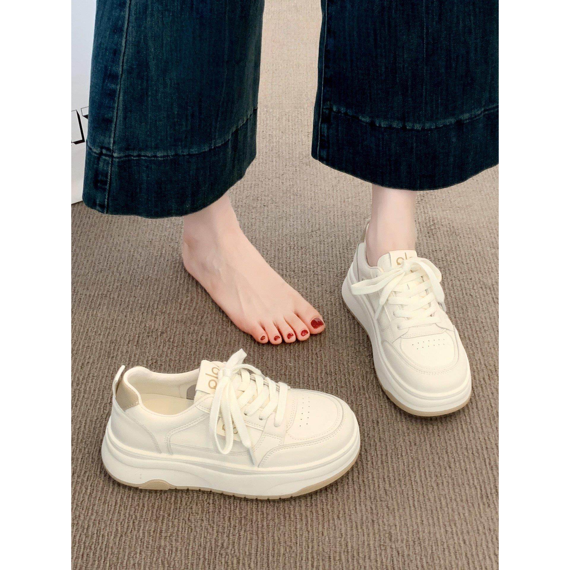 英国真皮厚底小白鞋女款2025新款爆款增高软底休闲运动鞋百搭板鞋,女鞋,休闲板鞋,淘宝优惠券,粉丝福利购,淘宝优惠卷