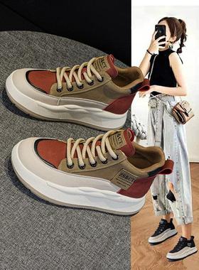 法国小众品牌【LW-Changer】覆古高帮板鞋女真皮厚底增高加绒运动